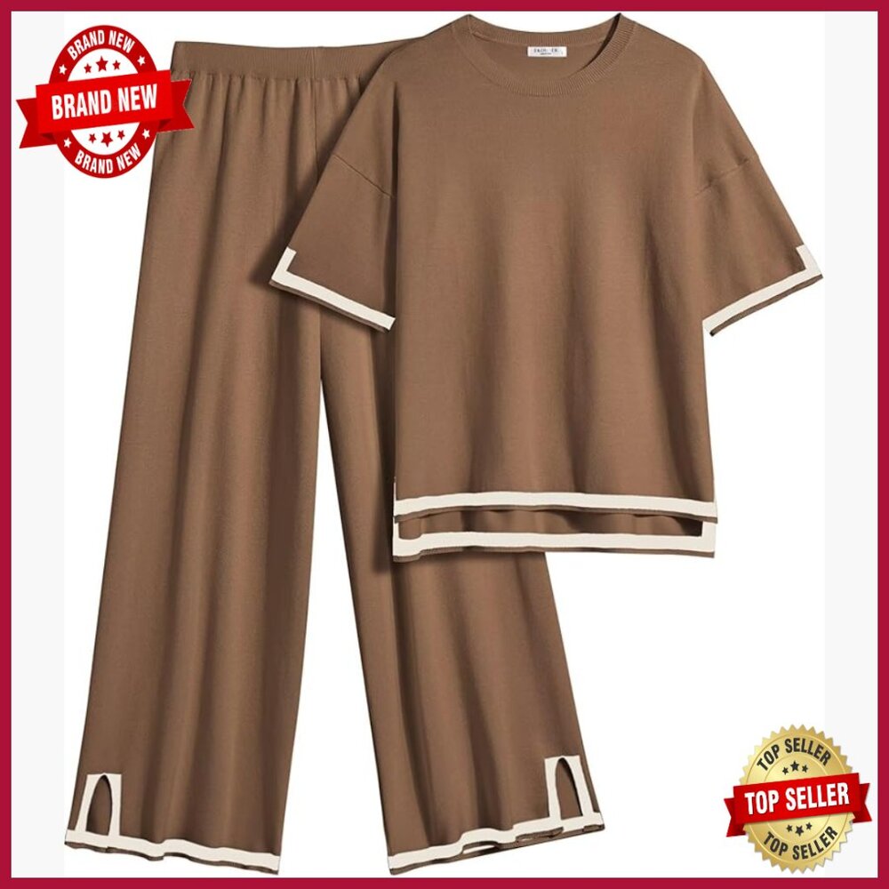 X-Small Lounge Set 2 Piece Rayon Pullover Top Wide Leg Pants Loungewear